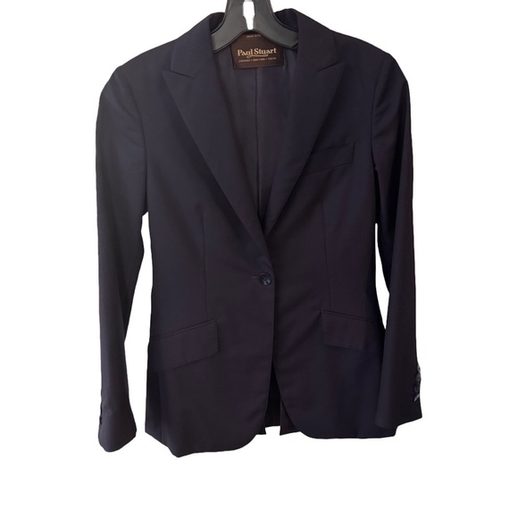 PAUL STUART Women’s Navy Blue Blazer / Jacket 100% Wool Super 120 S Size 2 NEW - Picture 2 of 15